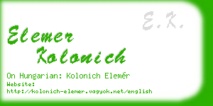 elemer kolonich business card